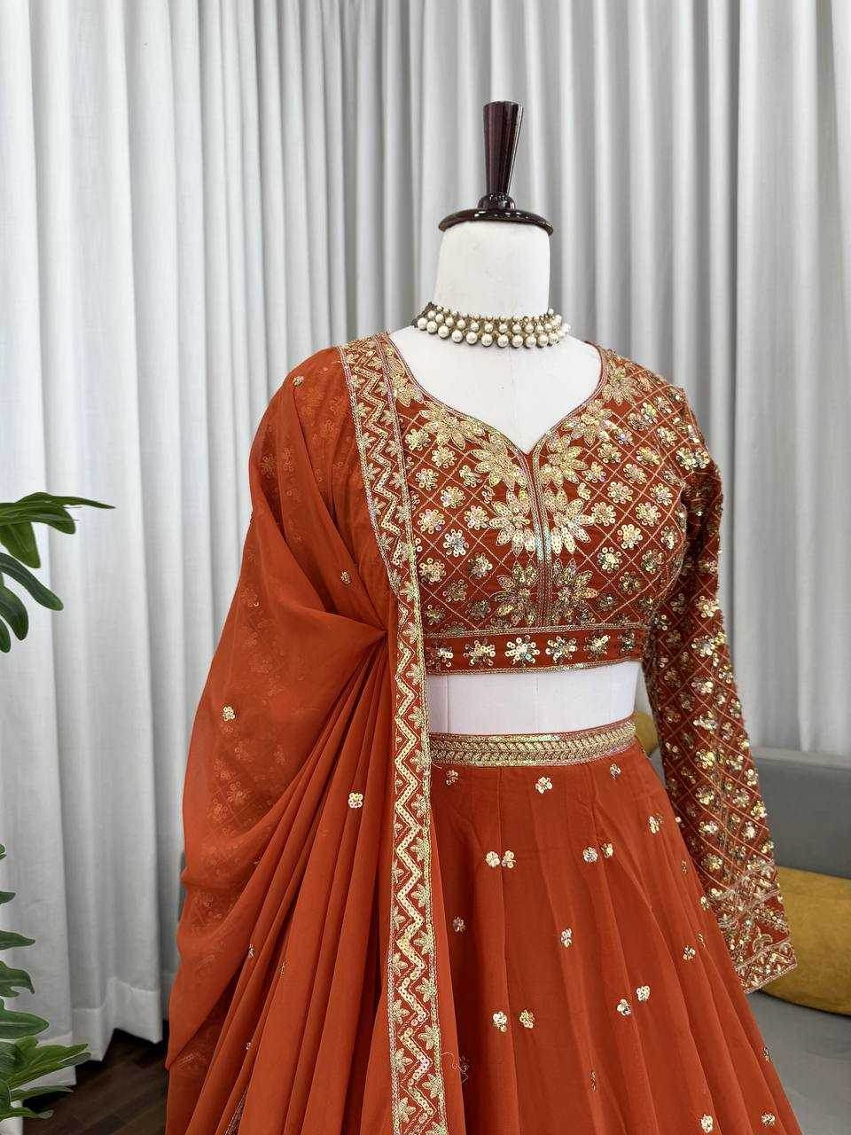 Faux Georgette Embroidered Lehenga Navratri Chaniya Choli - MYLUXURY LANE ENTERPRISE